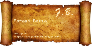 Faragó Betta névjegykártya
